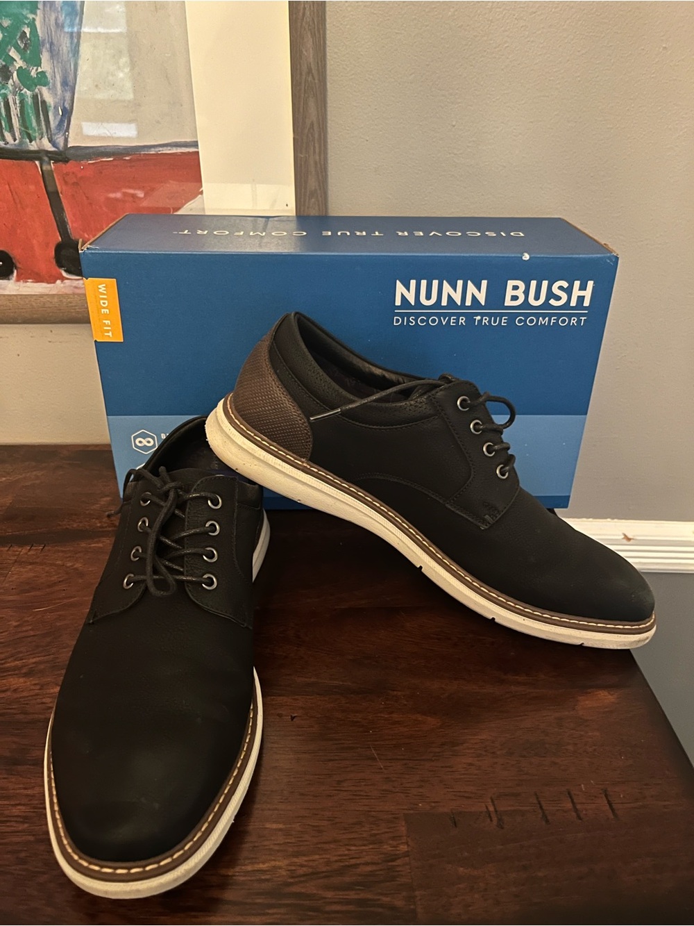 New Nunn Bush Chase CPT OX Black Multi Casual Dress Shoes - Size 10W